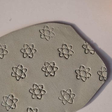 Sello mini átomo para cerámica, stamp arcilla ciencia electron, herramienta ceramista creativo DIY