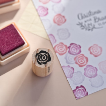 Mini floral rose stamp for scrapbooking, journaling and wedding DIY, rubber stamp for tags and invitations
