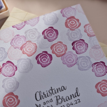 Mini sello floral rosa para decorar agendas y scrapbooking, sello boda DIY para etiquetas y papelería creativa