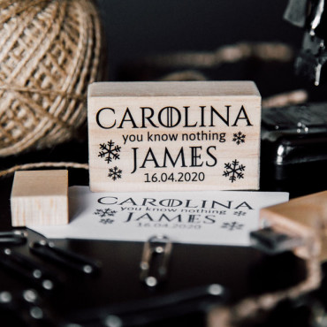 Geeky wedding custom stamp You know nothing for a winter wedding