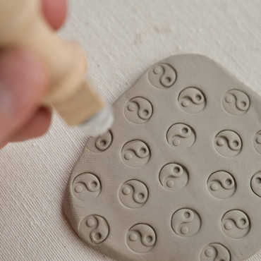 Yin yang stamp for pottery, polymer clay and soap, zen symbol for handmade decoration