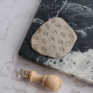 Yin yang stamp for ceramics and soap, spiritual clay stamp for DIY and handmade artists