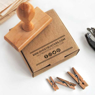 Custom business card stamp Lines pattern border by biterswit