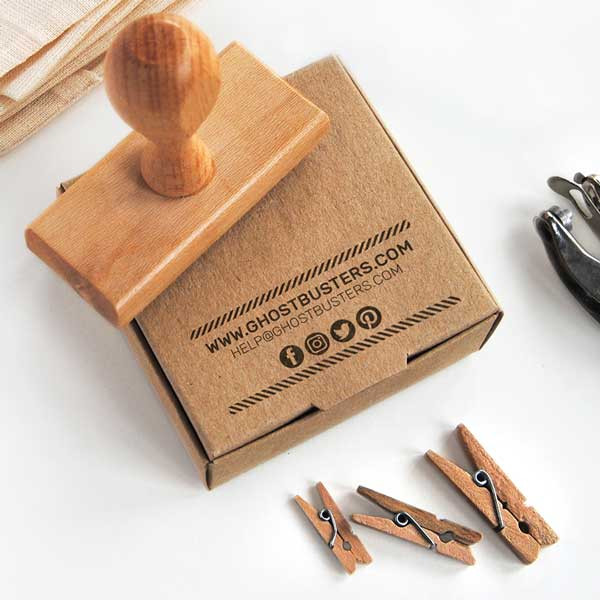 Custom business card stamp Lines pattern border by biterswit