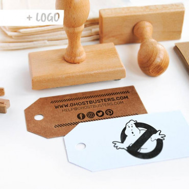 Con un sello con tu logo podrás hacerte unas tarjetas de visita DIY
