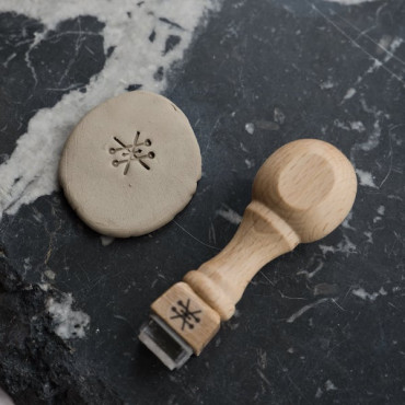Sello para ceramistas con símbolo alquímico, textura para barro, clay stamp de elementos alquímicos