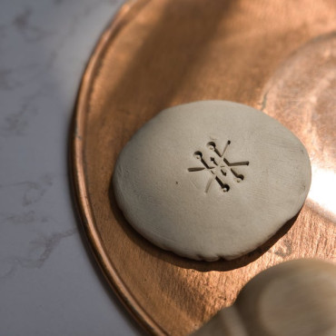 Sello alquímico para arcilla, cerámica y porcelana fría, textura con símbolos de oro, plata o cobre
