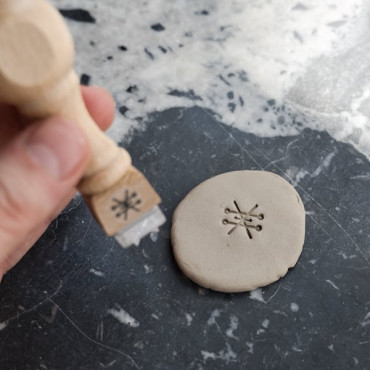 Sello de arcilla con símbolo de alquimia, herramienta para cerámica, patrones y texturas artesanales