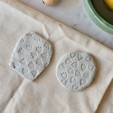 Mini Tulip Clay Stamp for Pottery, Organic Floral Texture Stamp for Ceramics and Clay Pattern Making
