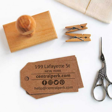 Custom business card stamp Postal address by biterswit