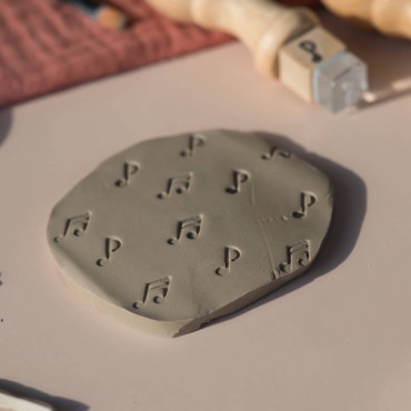Mini Musical Symbol Stamp for Ceramics and Polymer Clay | Pottery Tool for Creative Makers