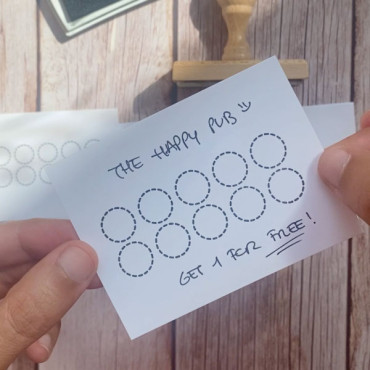Cafe Marketing Stamp Kit, Loyalty Card Stamp with Coffee, Croissant and Donut Mini Stamps
