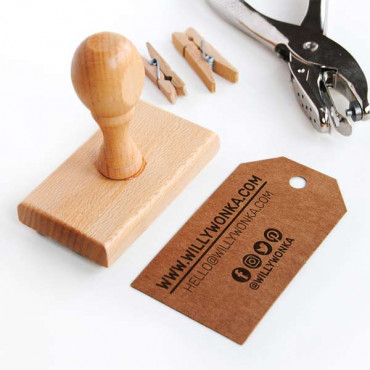Custom business card stamp Minimalist design by biterswit