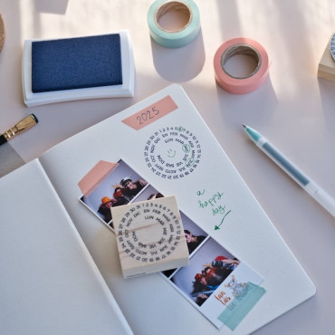 Bullet Journal Calendar Stamp | Circular Perpetual Date Stamp for Planner and Diary Pages