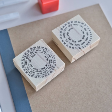 Circular Perpetual Calendar Stamp | Planner Stamp for Journaling, Travel Logs and Scrapbooks