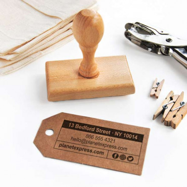 Custom business card stamp Simple Postal address by biterswit