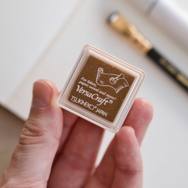 Mini tinta VersaCraft Butterscotch para papel, tela y madera | Tinta para sellos en algodón, lino y DIY creativo