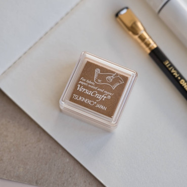 Mini tinta marrón miel VersaCraft Butterscotch | Tinta para estampar en papel, tela natural y madera