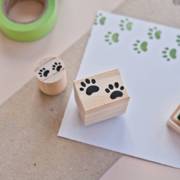Sello huellas de perro o gato, patitas andando para postales, scrapbooking, álbumes y amantes de mascotas