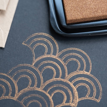 Delicata Celestial Copper, tinta pigmentada metálica cobre para sellos de goma, papel, cartulina y packaging