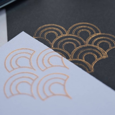 Mini almohadilla de tinta Delicata Celestial Copper, pigment ink metálica para sellos, tarjetas y packaging