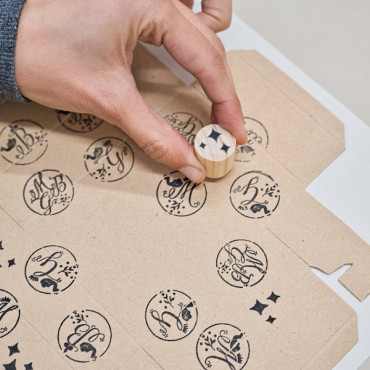 Sello de estrellas de cuatro puntas para Navidad, packaging creativo, papel de regalo, etiquetas y scrapbooking