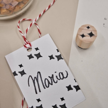 Sello estrellas mágicas para packaging y regalos, mini sello de 4 puntas para papel, etiquetas y manualidades