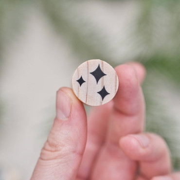 Sello de estrellas mágicas de 4 puntas para packaging, papel de regalo, etiquetas y manualidades de Navidad