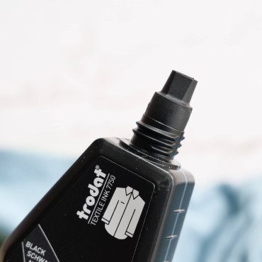 Recambio de tinta negra para sellos de ropa Trodat 7750, tinta textil de 28 ml resistente a los lavados