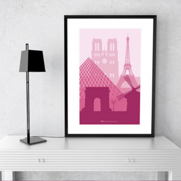 Paris minimal skyline Printable wall art print by biterswit