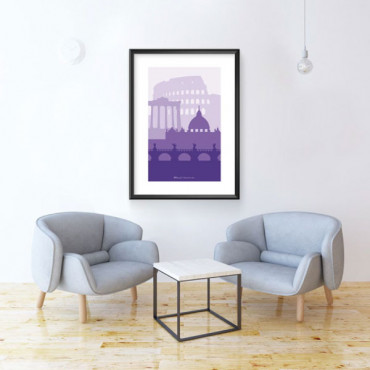 Printable wall art print Rome minimal skyline by biterswit