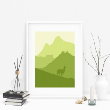 Printable wall art print Minimal Machu Picchu by biterswit