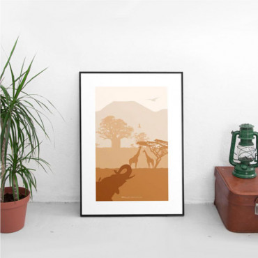 Printable wall art print Minimal Tanzania by biterswit