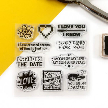Geeky Love acrylic stamp set