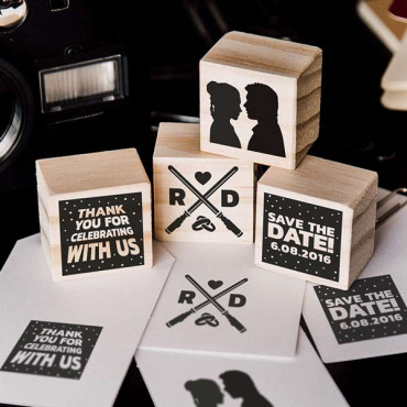 4 wedding stamp set The Force for decorating a geeky-themed wedding