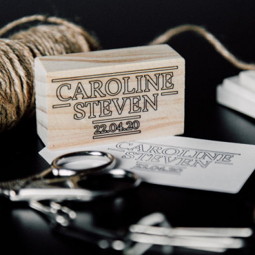Custom wedding stamp Stranger Wedding for eighties-themed wedding