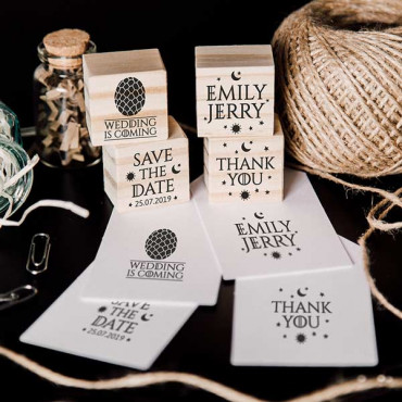 4 wedding stamp set Moon of my Life, my Sun and Stars for geeky-themed weddings
