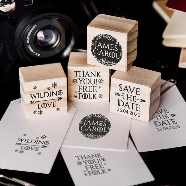 4 geeky-themed wedding stamp set You know nothing