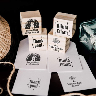 4 wedding stamp set One wedding to rule them all for geeky Middle Earth wedding decorations