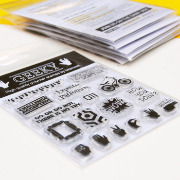 Geeky scrapbook clear stamp set