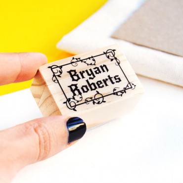 Clothing name stamp "Classic Gothic" for geeky parents
