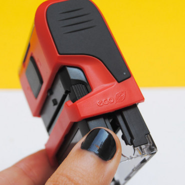 personalize this self-inking fabric stamp with any phrase you like