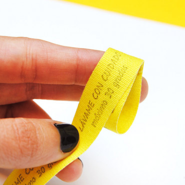 personalized fabric tags featuring your brand or custom text