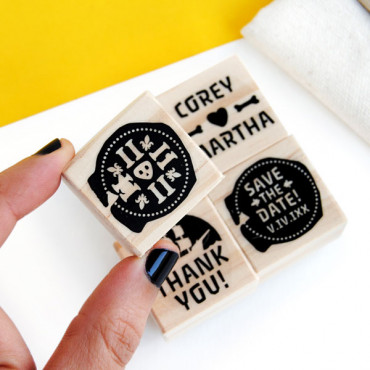 4 wedding stamp set for decor a Pirate-themed wedding