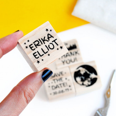 4 small wedding stamp set Love from another planet for a geeky wedding stationery