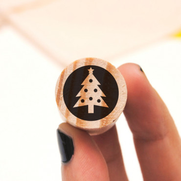 Mini rubber stamp Christmas Tree icon
