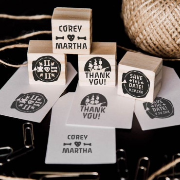 4 wedding stamp set for decor a Pirate-themed wedding