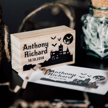 Gothic-themed wedding custom stamp Transilvania