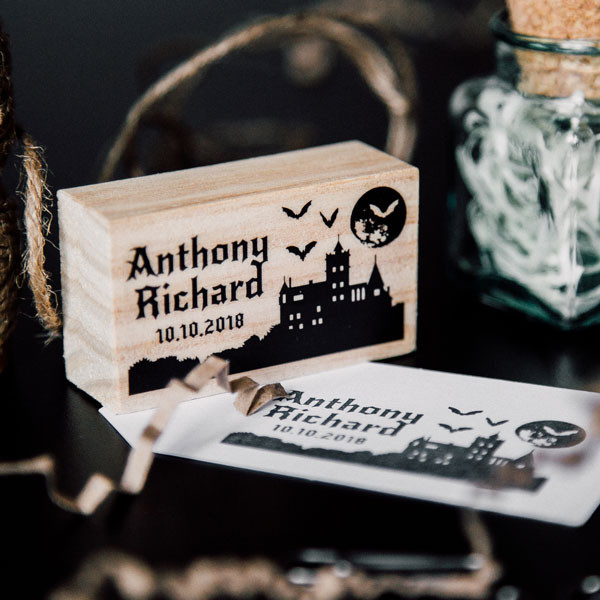 Gothic-themed wedding custom stamp Transilvania