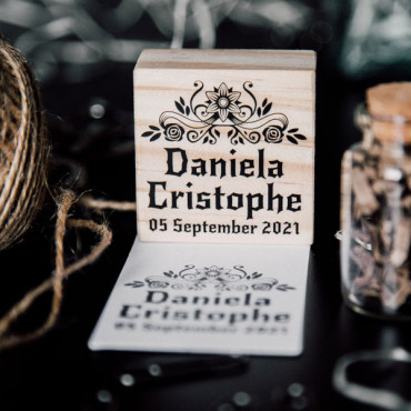 Halloween-themed wedding custom stamp Romantic Gothic